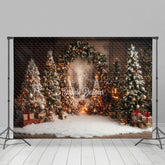 Lofaris Drinnen Winter Weihnachten Bäume Hintergrund Für Fotografie